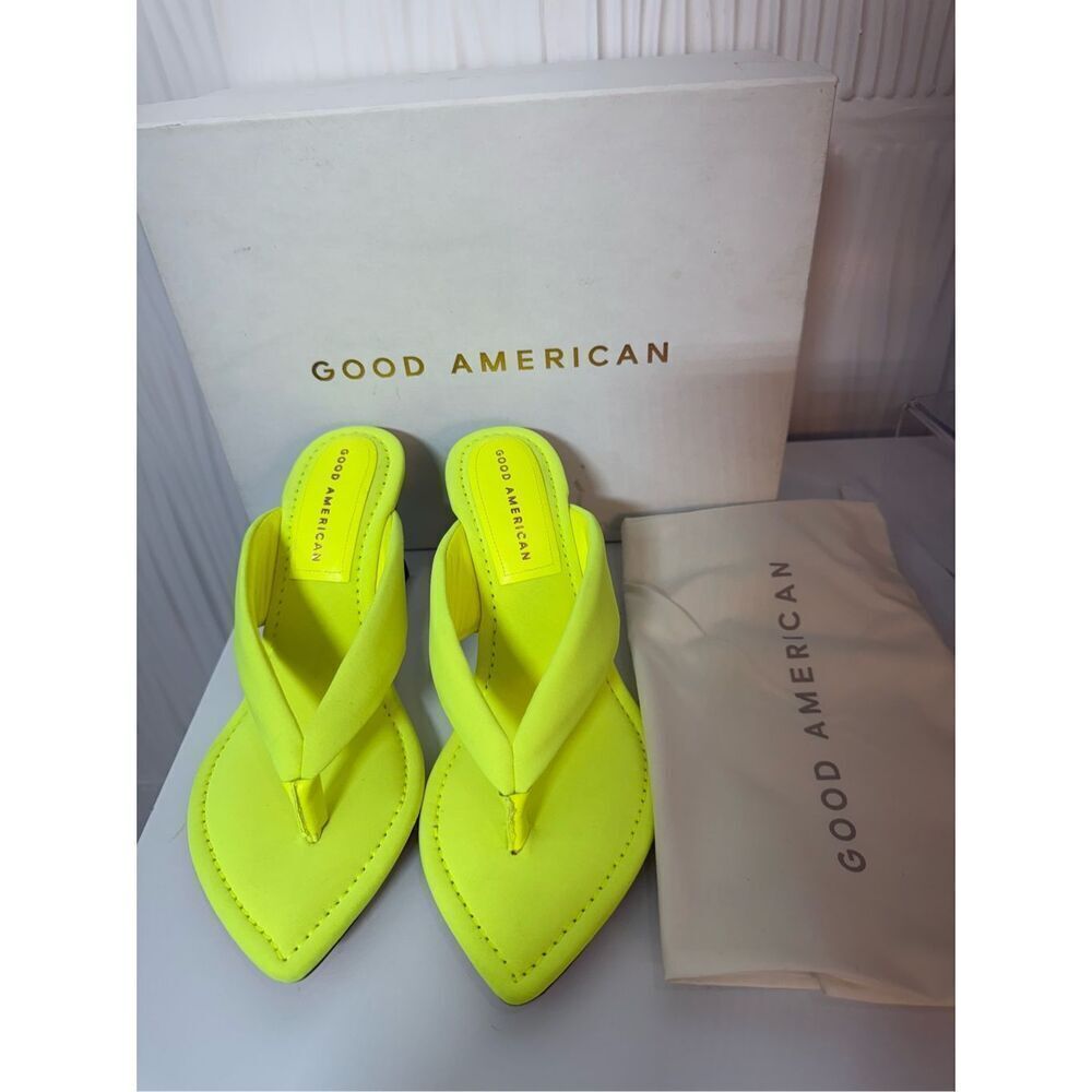 NIB Good American Clear Wedge Sandals